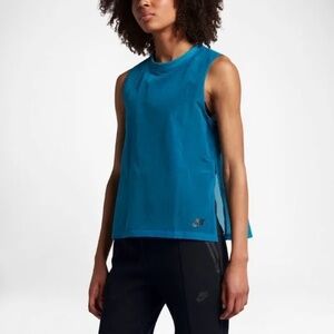 Nike Tech Hypermesh Tank 2 Layer Athletic Tank Top Medium Blue